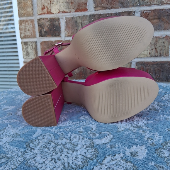 🛍 Rampage Women's Pink Platform Sandals Sz.7 EUC - Picture 8 of 12